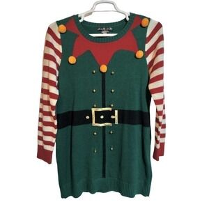 United States Sweaters Christmas Holiday Elf Sweater Dress woman XL